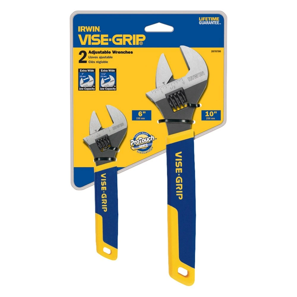 IRWIN® - Vise-Grip™ 2-piece 6" To 10" OAL Multi Color Multi Material Handle Adjustable Wrench Set 3 IRWIN® - Vise-Grip™ 2-piece 6" To 10" OAL Multi Color Multi Material Handle Adjustable Wrench Set