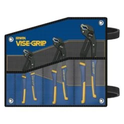 IRWIN® - Vise-Grip™ GrooveLock™ 3-piece V-Jaws Multi-Material Handle Push Button Ratcheting Tongue & Groove Pliers Set -Irwin 2078711